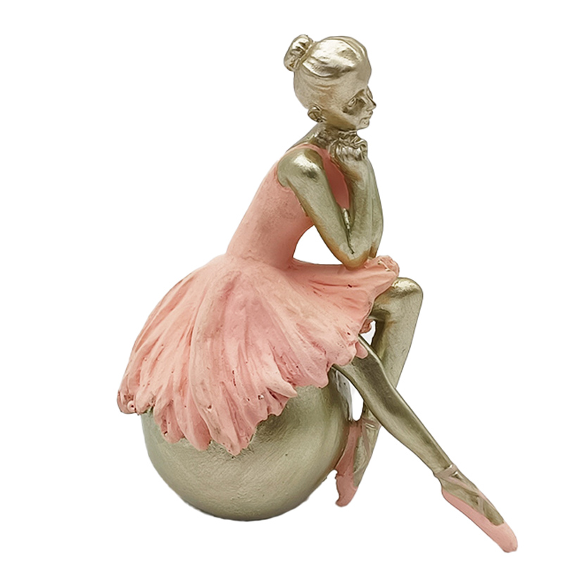 Pink Thoughtful ballet girl resin decorationballet girl statue