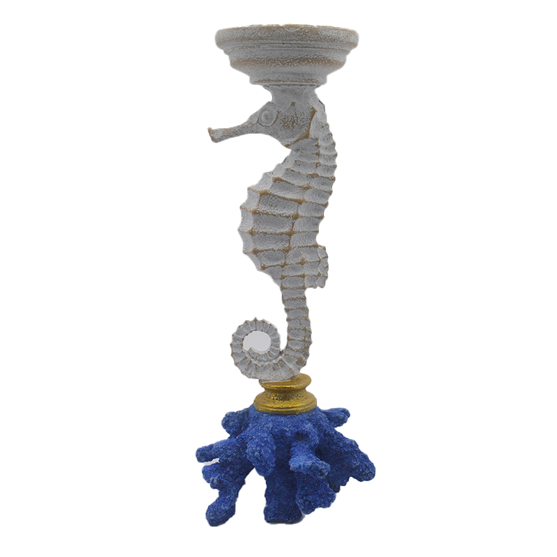 Ocean breeze seahorse resin candle holder