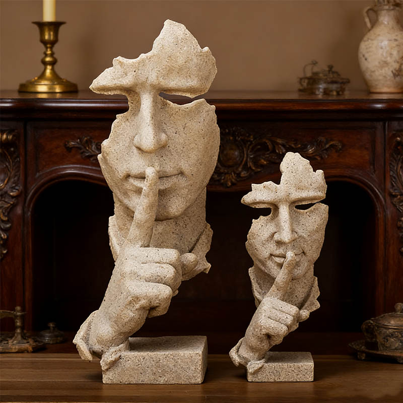 Sandblasted Silent Speech Resin Decorative Piece